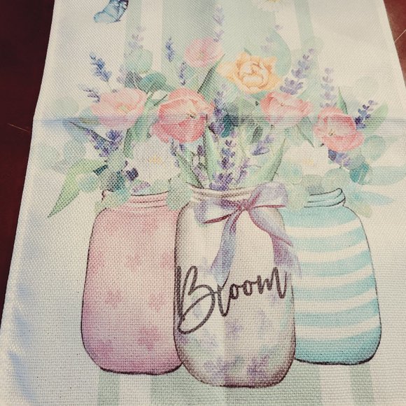 Floral Table Runner Spring Decor Summer Cottage Farmhouse Decorative Cloth 13x72 - Picture 6 of 11